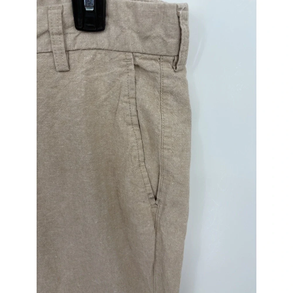 Banana Republic Linen Cotton Blend Golden Khaki Chino Pants, 35 x 28, EXCELLENT!